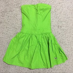 Hollister Lime Green Strapless Mini Dress